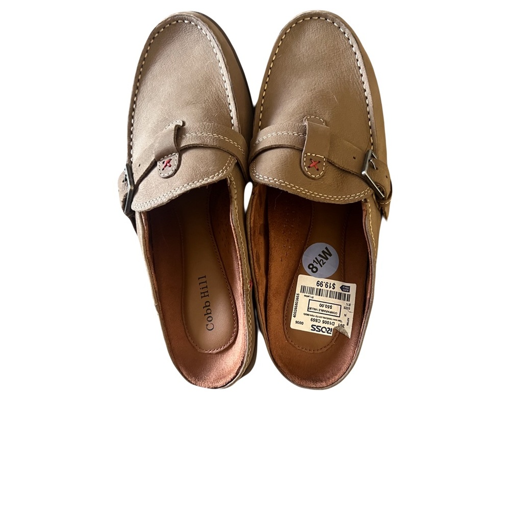 Cobb Hill Tan Slip-On Loafers with Metal Detail